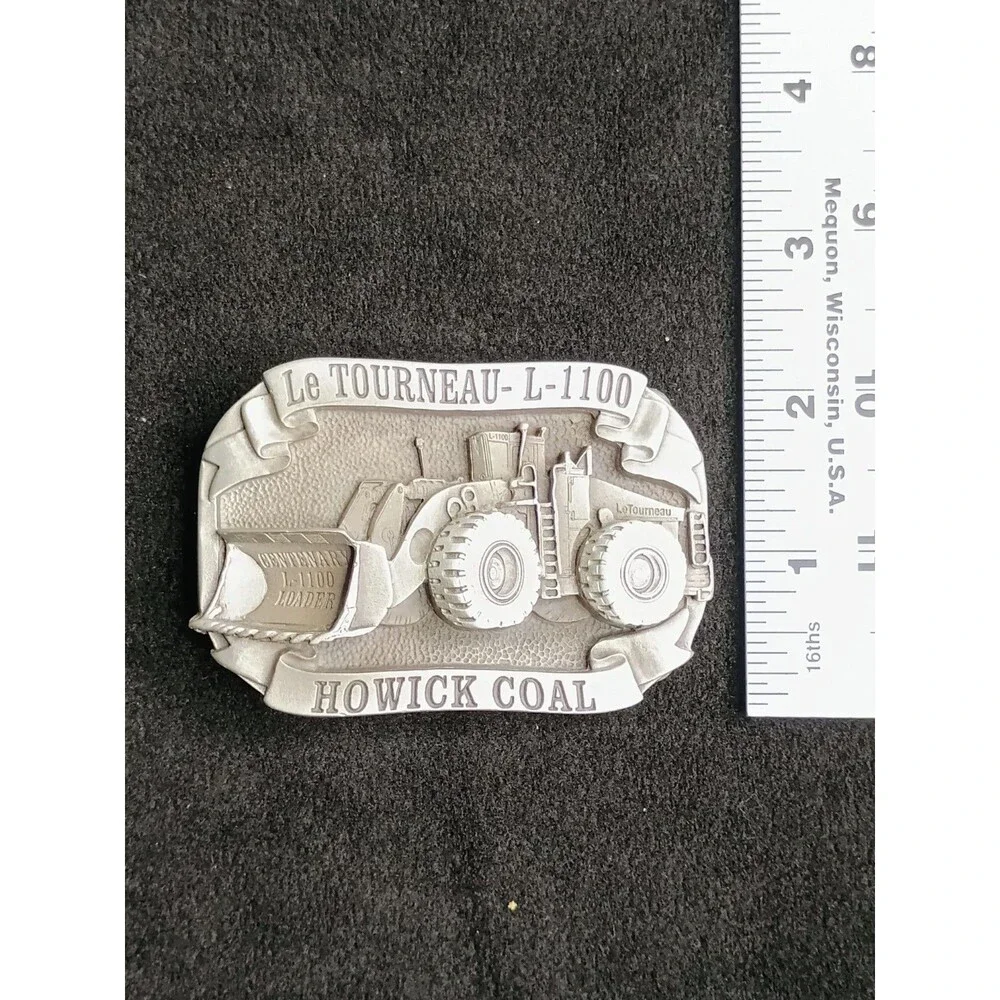 LeTourneau L-1100 Howick Coal Centenary Loader Vintage Belt Buckle Mining Promo